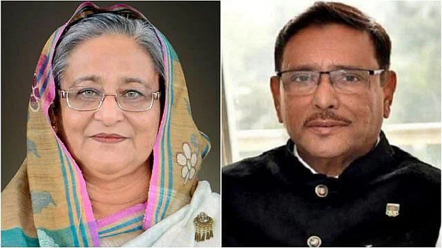 Former prime minister Sheikh Hasina and former road transport and bridges minister Obaidul Quader